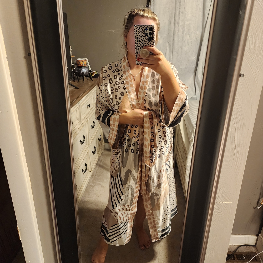 Cost Plus World Market Multicolor Patterned Robe